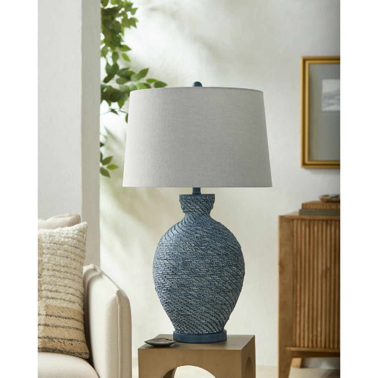   Painted Rattan Accent Table Lamp | Oroa.com