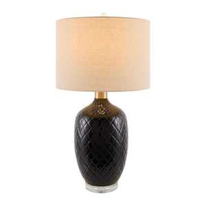   Modern European furniture - Carved Ceramic Linen Table Lamp - www.oroa.com | Oroa.com