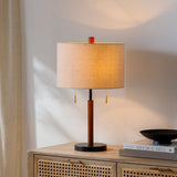 Modern European furniture - Drum Linen Shade Table Lamp - www.oroa.com