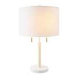 Modern European furniture - Drum Linen Shade Table Lamp - www.oroa.com