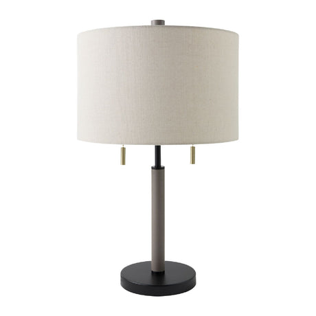 Modern European furniture - Drum Linen Shade Table Lamp - www.oroa.com