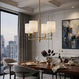 Modern European furniture - White Linen Shades Chandelier - www.oroa.com