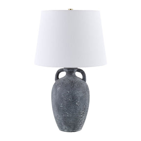 Modern European furniture - Black Ceramic Linen Table Lamp - www.oroa.com