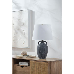   Modern European furniture - Black Ceramic Linen Table Lamp - www.oroa.com | Oroa.com