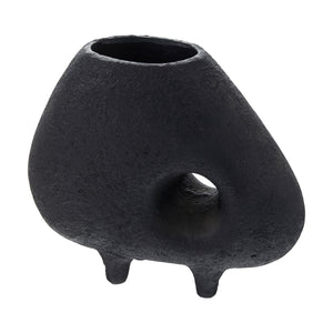   Black Textured Terracotta Vase | Oroa.com