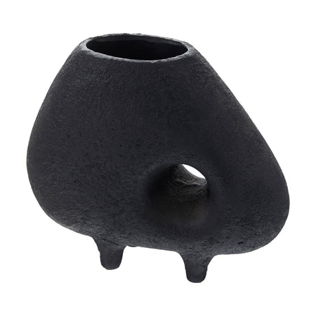 Modern European furniture - Black Textured Terracotta Vase - www.oroa.com