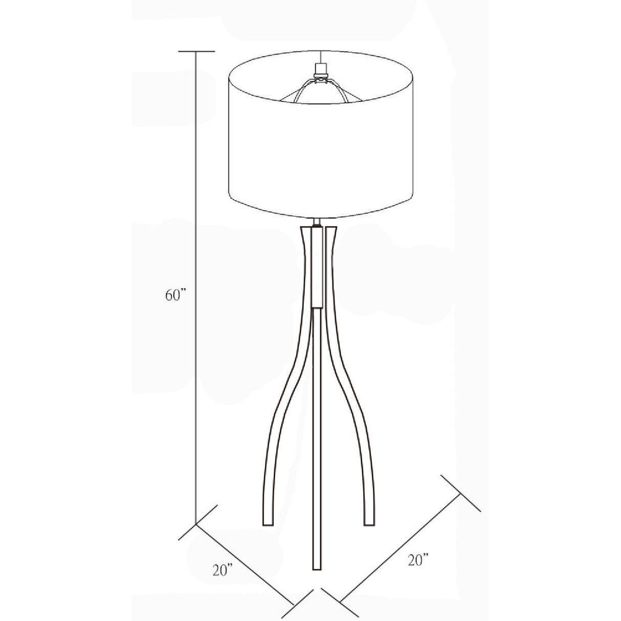   Wood Veneer Tripod Floor Lamp | Oroa.com