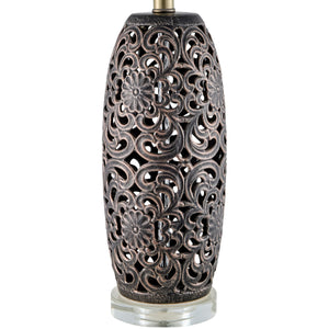   Modern European furniture - Floral Carved Ceramic Table Lamp - www.oroa.com | Oroa.com