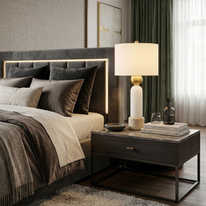   White Stone Modern Table Lamp | Oroa.com