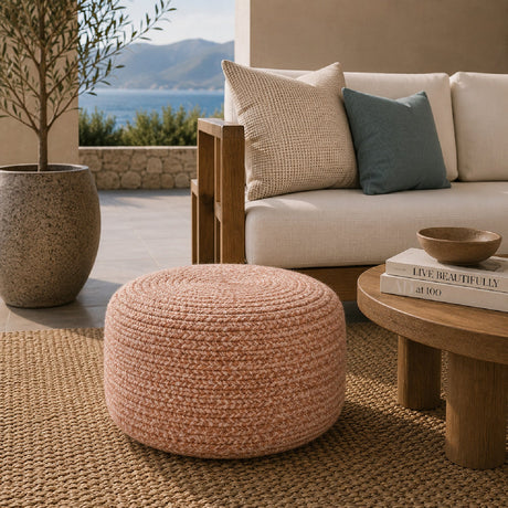 Modern furniture - Round Woven Outdoor Pouf - www.oroa.com