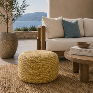   Modern furniture - Round Woven Outdoor Pouf - www.oroa.com | Oroa.com