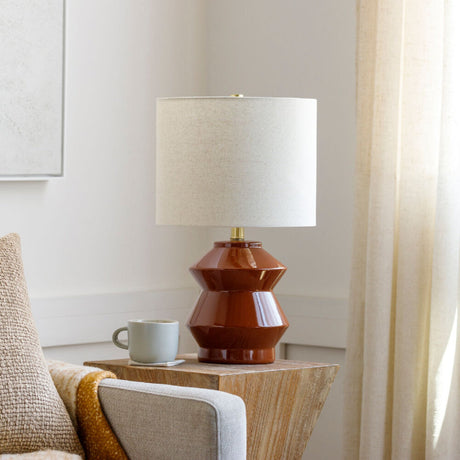 Modern European furniture - Geometrical Glazed Ceramic Table Lamp - www.oroa.com