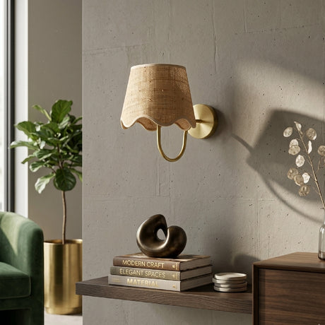   Scalloped Rattan Wall Lamp | Oroa.com