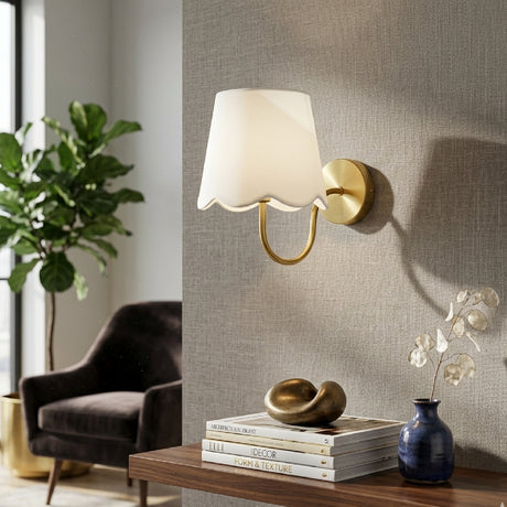   Scalloped Linen Wall Lamp | Oroa.com