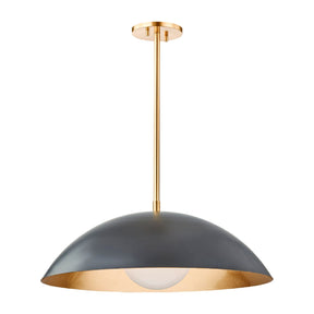 Modern European furniture - Black Metal Dome Pendant Lamp - www.oroa.com