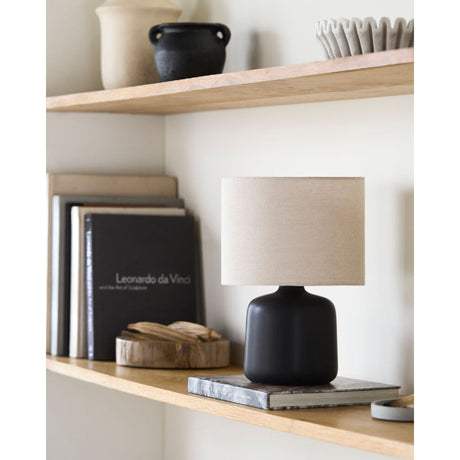 Modern European furniture - Beige Linen Ceramic Table Lamp S - www.oroa.com