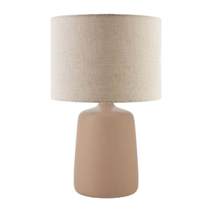   Beige Linen Ceramic Table Lamp L | Oroa.com