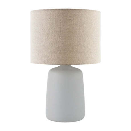 Modern European furniture - Beige Linen Ceramic Table Lamp L - www.oroa.com