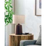 Modern European furniture - Beige Linen Ceramic Table Lamp L - www.oroa.com