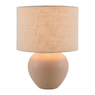 Modern European furniture - Rounded Ceramic Linen Table Lamp - www.oroa.com