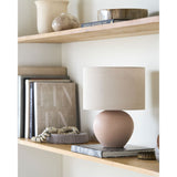 Modern European furniture - Rounded Ceramic Linen Table Lamp - www.oroa.com