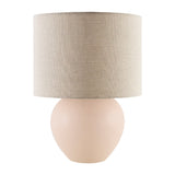 Modern European furniture - Rounded Ceramic Linen Table Lamp - www.oroa.com