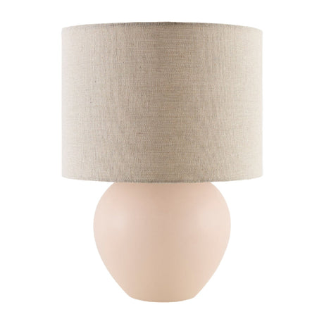 Modern European furniture - Rounded Ceramic Linen Table Lamp - www.oroa.com
