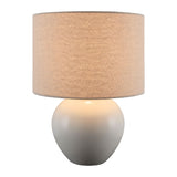 Modern European furniture - Rounded Ceramic Linen Table Lamp - www.oroa.com