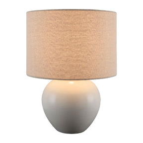 Modern European furniture - Rounded Ceramic Linen Table Lamp - www.oroa.com
