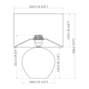   Rounded Ceramic Linen Table Lamp | Oroa.com