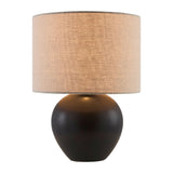 Modern European furniture - Rounded Ceramic Linen Table Lamp - www.oroa.com
