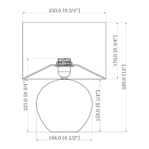  Rounded Ceramic Linen Table Lamp | Oroa.com