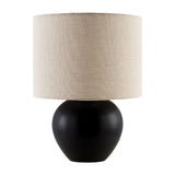Modern European furniture - Rounded Ceramic Linen Table Lamp - www.oroa.com