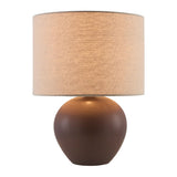 Modern European furniture - Rounded Ceramic Linen Table Lamp - www.oroa.com