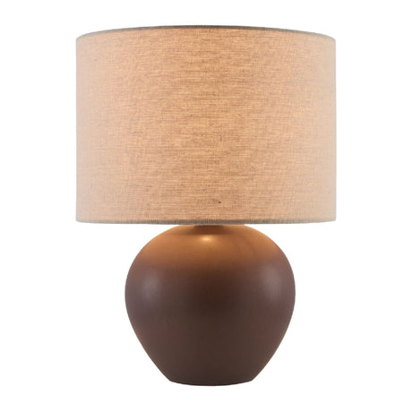 Modern European furniture - Rounded Ceramic Linen Table Lamp - www.oroa.com