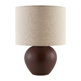 Modern European furniture - Rounded Ceramic Linen Table Lamp - www.oroa.com