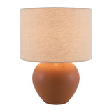 Modern European furniture - Rounded Ceramic Linen Table Lamp - www.oroa.com