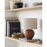 Modern European furniture - Rounded Ceramic Linen Table Lamp - www.oroa.com