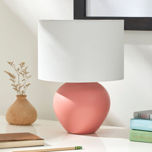   White Linen Ceramic Table Lamp | Oroa.com