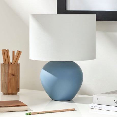 Modern European furniture - White Linen Ceramic Table Lamp - www.oroa.com