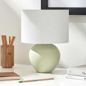   White Linen Ceramic Table Lamp | Oroa.com