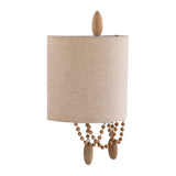 Modern European furniture - Beige Linen Beaded Wall Lamp - www.oroa.com