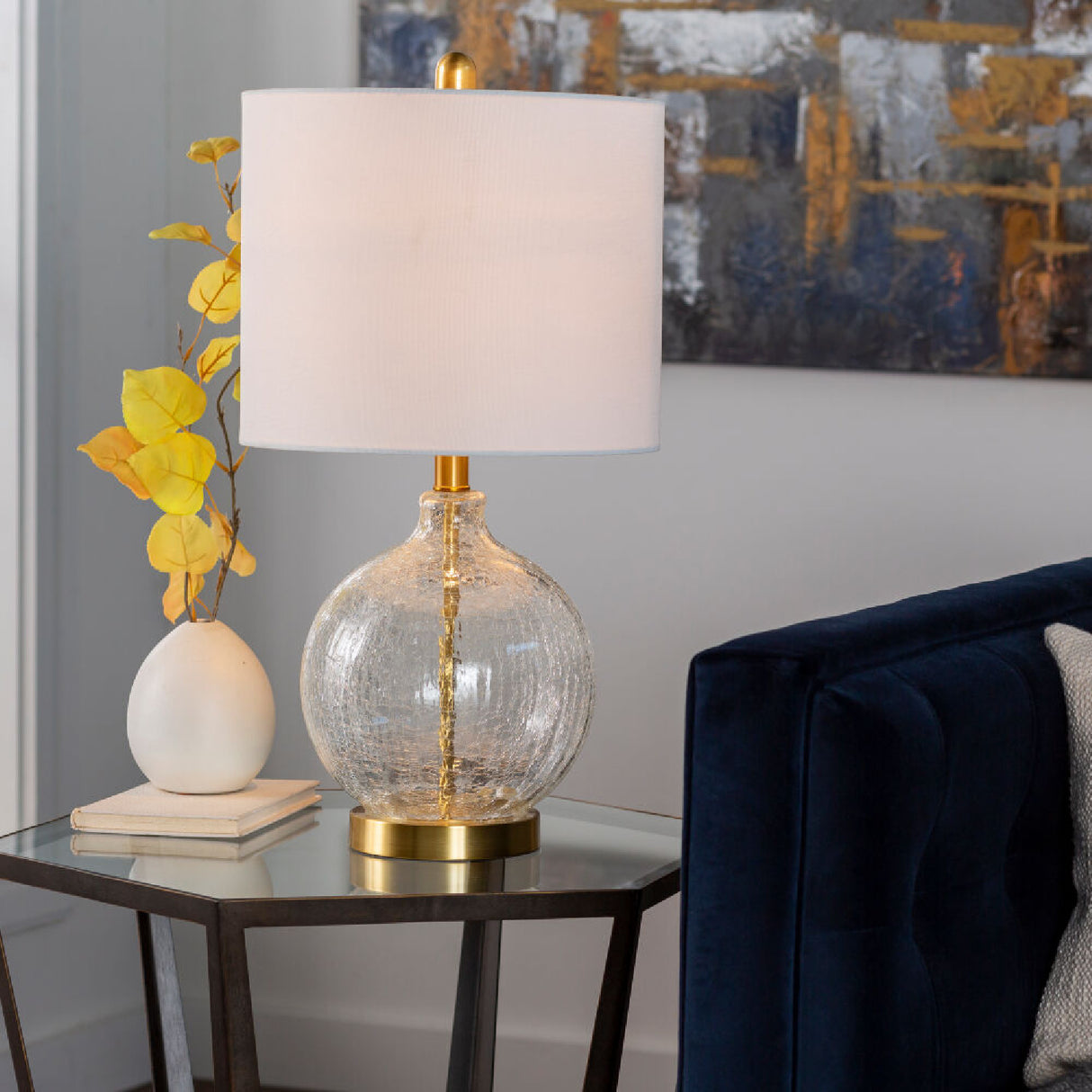  Modern European furniture - Crackle Clear Glass Table Lamp - www.oroa.com | Oroa.com