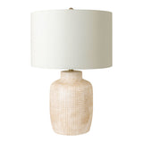 Modern European furniture - Beige Linen Ceramic Table Lamp - www.oroa.com