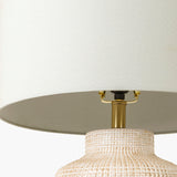 Modern European furniture - Beige Linen Ceramic Table Lamp - www.oroa.com