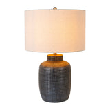 Modern European furniture - Beige Linen Ceramic Table Lamp - www.oroa.com
