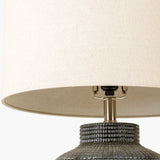 Modern European furniture - Beige Linen Ceramic Table Lamp - www.oroa.com