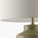 Modern European furniture - White Linen Ceramic Table Lamp - www.oroa.com
