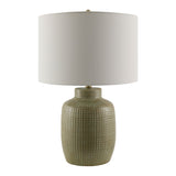 Modern European furniture - White Linen Ceramic Table Lamp - www.oroa.com