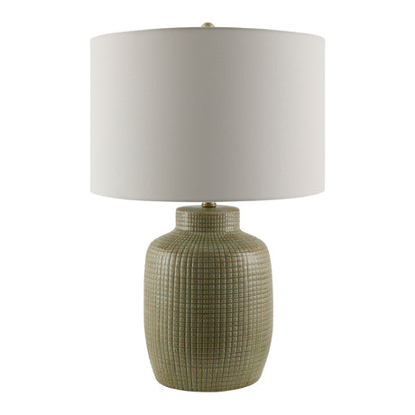 Modern European furniture - White Linen Ceramic Table Lamp - www.oroa.com